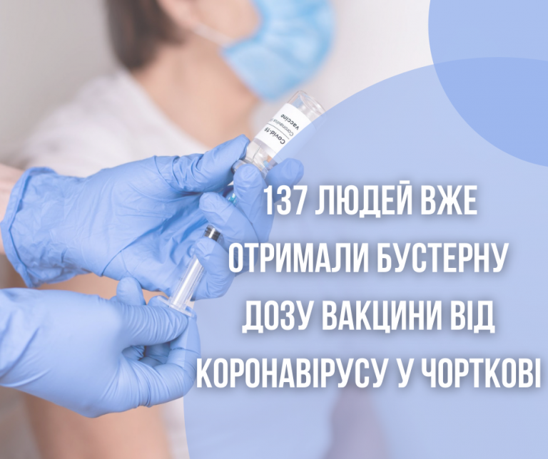 137 людей вже отримали бустерну дозу вакцини від коронавірусу у Чорткові