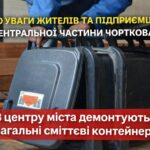 ДО УВАГИ ЖИТЕЛІВ ТА ПІДПРИЄМЦІВ ЦЕНТРАЛЬНОЇ ЧАСТИНИ ЧОРТКОВА!