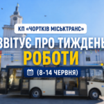 КП «ЧОРТКІВ МІСЬКТРАНС» ЗВІТУЄ ПРО ТИЖДЕНЬ РОБОТИ