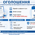 ОГОЛОШЕННЯ про прийом пропозицій щодо укладання договору про відшкодування вартості лікарських засобів