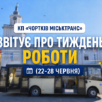 КП «ЧОРТКІВ МІСЬКТРАНС» ЗВІТУЄ ПРО ТИЖДЕНЬ РОБОТИ