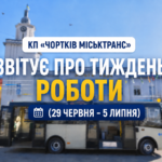 КП «ЧОРТКІВ МІСЬКТРАНС» ЗВІТУЄ ПРО ТИЖДЕНЬ РОБОТИ