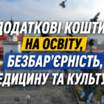 ДОДАТКОВІ КОШТИ – НА ОСВІТУ, БЕЗБАР’ЄРНІСТЬ, МЕДИЦИНУ ТА КУЛЬТУРУ